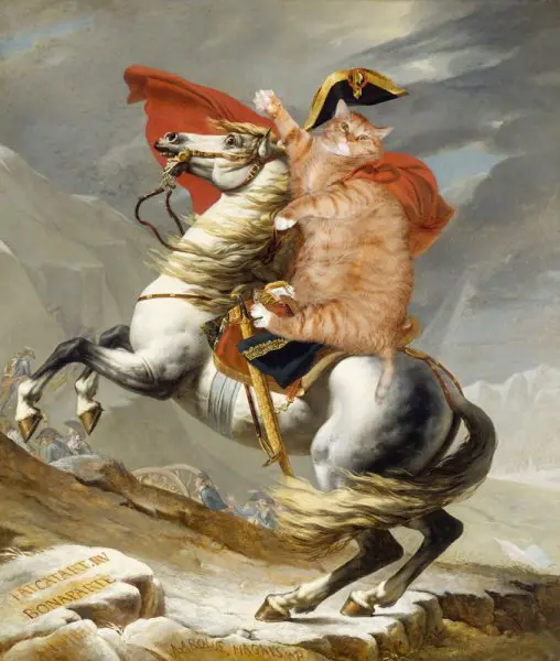 cats21 “Napoleon Crossing the Alps” by Jacques Louis David