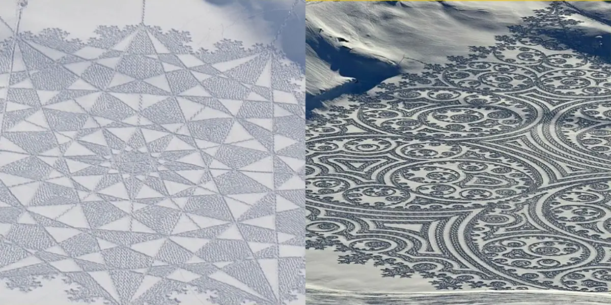 Snowboarder Spends Hours Carving Beautiful Designs Into The Snow 465561