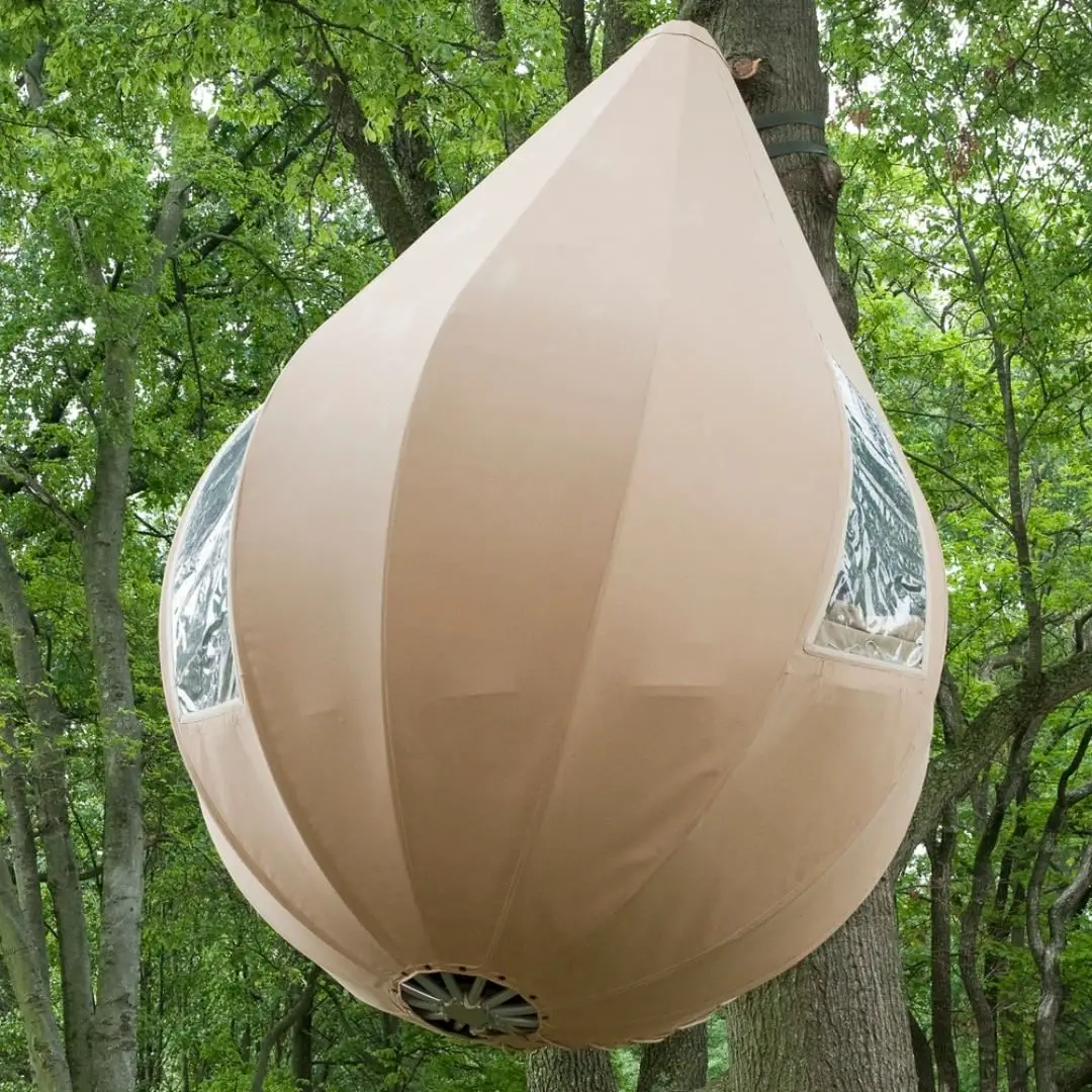 these incredible raindrop shaped tree tents let you sleep in the trees 8132