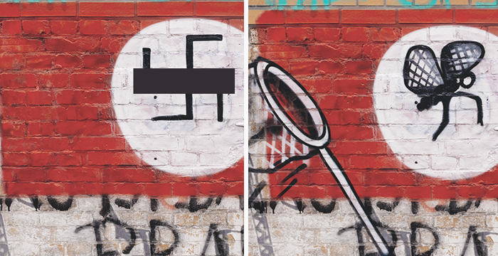 racist graffiti cover up