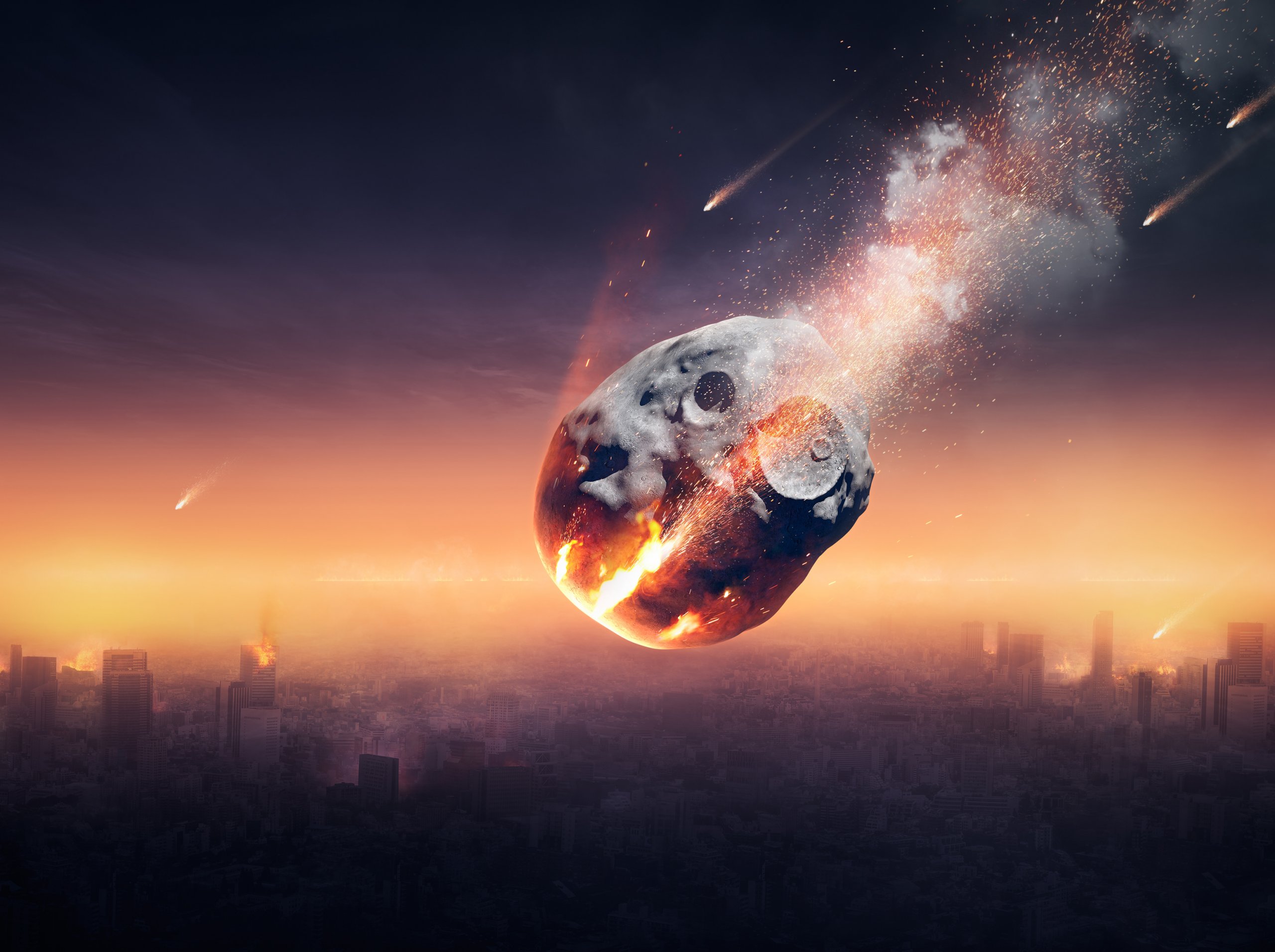 City on earth destroyed by meteor