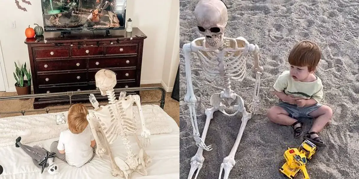 toddler and Skeleton 