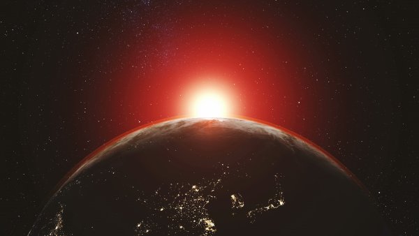 earth orbit planet skyline flare sun beam glow 2021 08 29 03 57 09 utc
